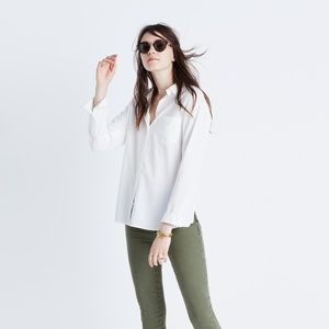 Madewell drapey oversized boyshirt in pure white